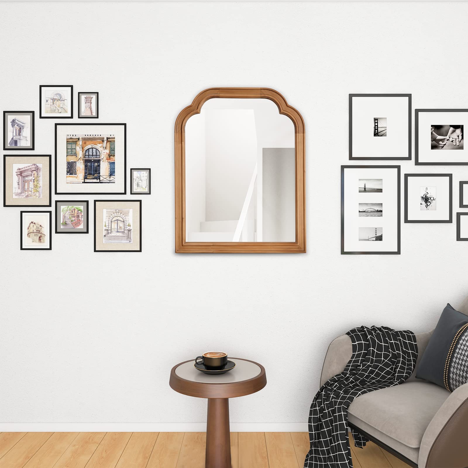 Amazon.com: INDY VAC Wood Frame Wall Mirror Decor for Entryway
